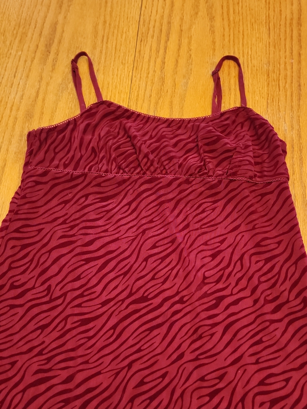 Madden NYC Women's Red Zebra-Print Velevet Slip Dress - Picture 15 of 16